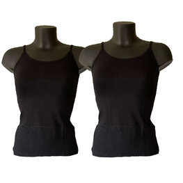 Embrator Spaghetti Hemdjes 2-stuks zwart