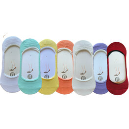 Dames 7-pack Invisible Sneakersokken mix met anti-slip One Size