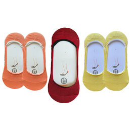 Dames 5-pack Invisible Sneakersokken oranje/rood/geel One Size