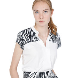Func Factory dames Polo lynn wit zwart zebra