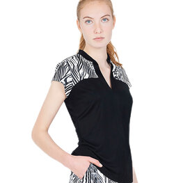 Func Factory dames Polo Lynn zwart wit zebra