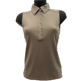 Func Factory dames polo Diamond taupe mouwloos 36 38