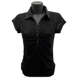 Func Factory dames polo Nellie zwart (doorzichtig) 38 40