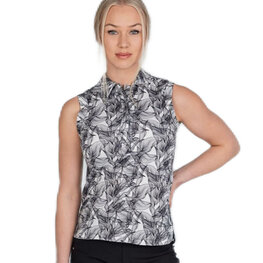 Func Factory dames polo Sienna black leaf mouwloos 36 t/m 44