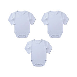 Embrator Baby Rompertjes 3-stuks wit lange mouw