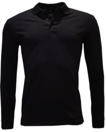 Polo lange mouw zwart M, XXL